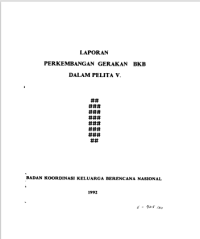 Laporan Perkembangan Gerakan Kb Dalam Pelita V