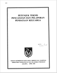Petunjuk Teknis Pencatatan dan Pelaporan Pendataan Keluarga