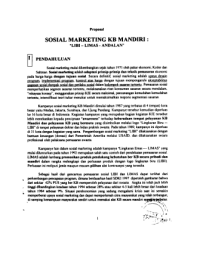 Proposal Sosial Marketing Kb Mandiri: Libi-Limas-Andalan