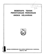 Beberapa Teknik Perhitungan Perkiraan Angka Kelahiran