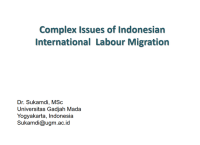 Complex Issues of Indonesian International Labour Migration