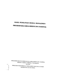 Hasil Penelitian Modul Manajemen Program Keluarga Berencana Nasional