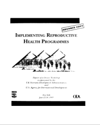 Implementing Reproductive Health Programmes