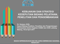 KEBIJAKAN DAN STRATEGI KEDEPUTIAN BIDANG PELATIHAN, PENELITIAN DAN PENGEMBANGAN