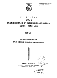 Keputusan Kepala BKKBN NO.77/SK-1/1980