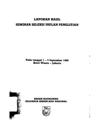 Laporan Hasil Seminar Seleksi Usulan Penelitian