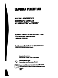 Laporan Penelitan Uji Klinis Randomisasi Kontrasepsi Suntikan depo Progestin vs Planibu