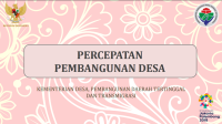 PERCEPATAN PEMBANGUNAN DESA