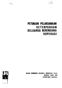 Petunjuk Pelaksanaan Keterpaduan KB Koperasi