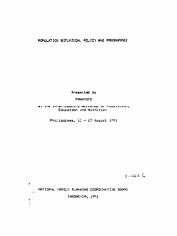 Population Situation, Policy And Programmes