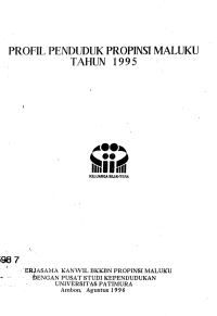 Profil Penduduk Propinsi Maluku Tahun 1995