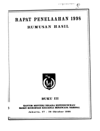 Rapat Penelaahan 1998 - Rumusan Hasil, Buku III ( Jakarta, 27-29 Oktober 1998)