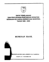 Rapat Penelaahan dan Penyusunan rancangan kegiatan gerakan keluarga berencana nasional tahun 1999-2000