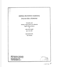 Sistem Statistik Nasional Dalam Era Otonomi