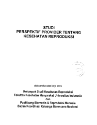 Studi perspektif provider tentang kesehatan reproduksi