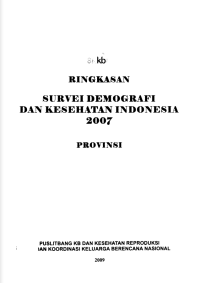 Survei Demografi dan Kesehatan Indonesia 2007 Provinsi (Ringkasan)