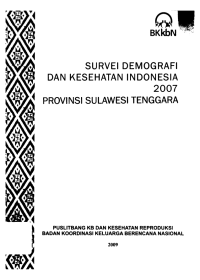 Survei Demografi dan Kesehatan Indonesia 2007 Provinsi  Sulawesi Tenggara