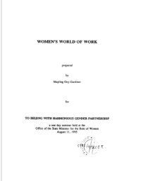 Women'S World Of Work